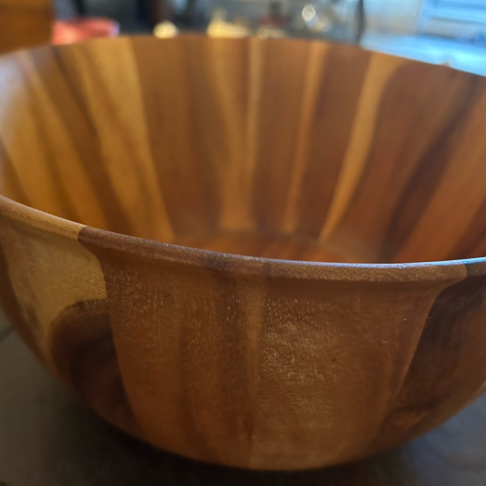 Large wooden bowl perfect for salads
